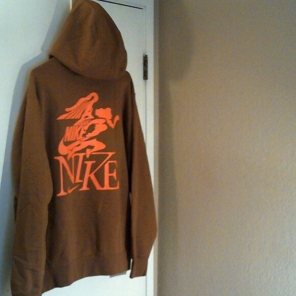 NEW NIKE RUNNING "Greek Godness Hoodie" MEN'S LIGHT BRITISH TAN P/O L FZ0903-281 - Picture 11 of 11